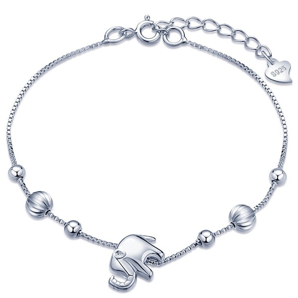 Infinite U Lovely Elephant Beads Womens Charm Bracelet 925 Sterling