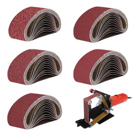 VIDSTW Pack of 20 Sanding Belts 75 x 457 mm Belt Sander Sanding Belts Seamless Interface 4 x Grain 80/120/150/240/400 Sanding Belts 75 x 457 mm for Sanding Files Sharpening Rust Removal