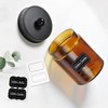 Amolliar Amber Glass Qtip Holder, Apothecary Jars with Matte Black
