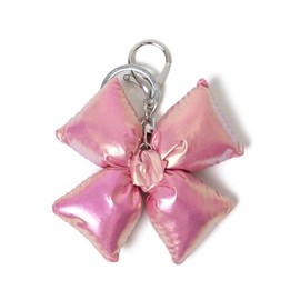 Wigo Women's Metallic Cushion, Ribbon, Key Chain, Pink