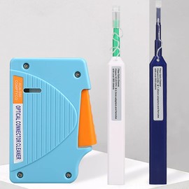YICIZOL Optic Fiber Cleaning Inspection Kits Including 400 Times Fiber Connector Microscope for 1.25/2.5mm FC/SC/ST/LC Connector & 1.25mm/2.5mm Cleaner Pens & Cleaning Cassette