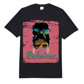 Messy Bun Bahamas Girl Hair Bahamian Flag Roots & Pride DNA Comfort Colors Adult Heavyweight T-Shirt