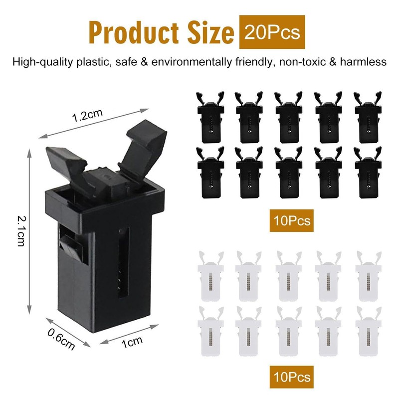 YSJCHEBS Pack of 20 Self-Locking Snap Latches, Spring Locks, Bin
