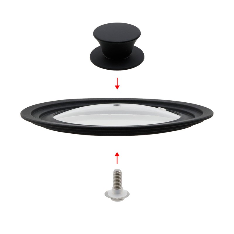 LC LICTOP Silicone Rim Universal Tempered Glass Lid Cookware Cover