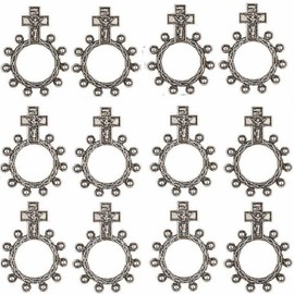 Rosary Rings Silver Metal Package of 12 by Unknown