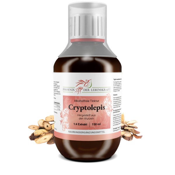 Cryptolepis Tincture (Alcohol-Free) - 150 ml, Cryptolepis Sanguinolenta Drops, 1:4 Extract, Top Premium Quality, Made in Austria, Vegan