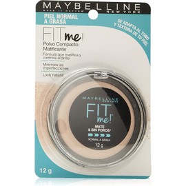 Maybelline Base de Maquillaje en Polvo Fit Me Matte & Poreless, classic ivory 120, 12 gr, matifica y controla brillo por 16h, minimiza la apariencia de poros, arrugas y líneas de expresión