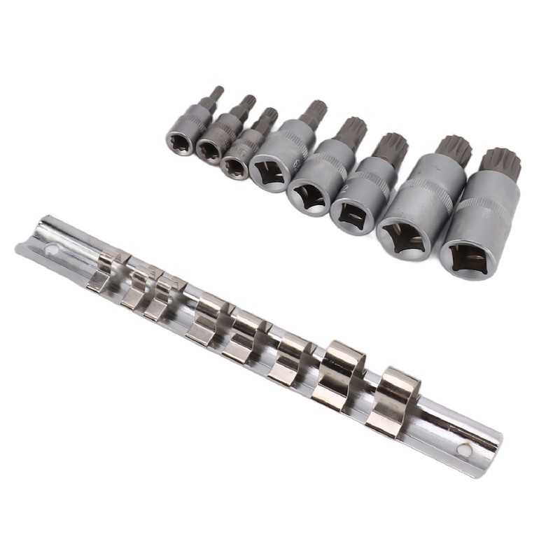 8PCS Hex Bit Set 1/2in 1/4in 3/8in Iron Hex Heads
