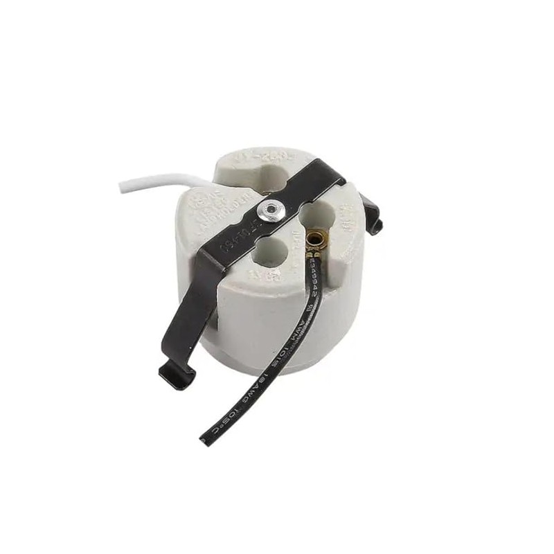 JNXQWE U-Clip Snap-in Med. Base Socket,Medium Base Keyless Socket,Porcelain Snap-in