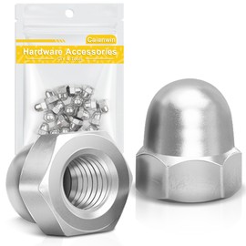 Caianwin M6 Dome Nut Caps 20Pcs, DIN 1587 Stainless Steel A2 V2 Hex Cap Nuts for Screws and Bolts