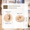 uxcell 6Pcs Wooden Closet Rod Holders, Wardrobe Rod Brackets End