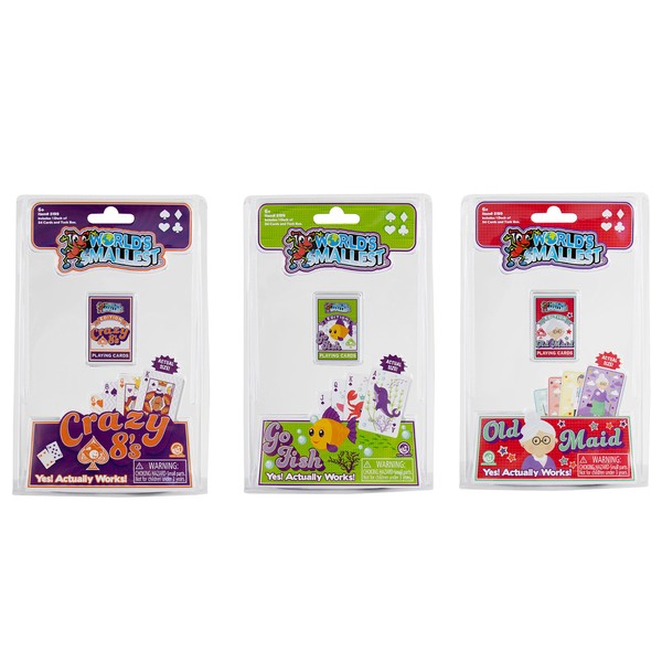 Worlds Smallest Mini Travel Card Games Bundle Set of 3