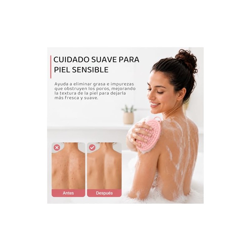 Janety Cepillo Baño Silicona Piezas Diseño Doble Cara Herramienta Limpieza