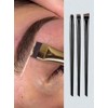 Professional Eyebrow Brush Set, 3 Angled Flat Brushes, Black, Precision