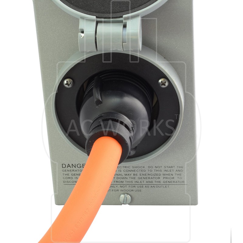 AC WORKS 1 ft. 15 Amp Household Plug to L14-30