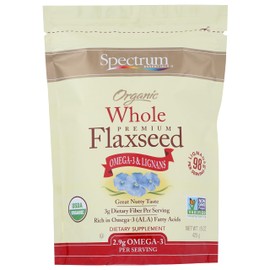 Spectrum Organic Whole Flaxseed, 15 oz