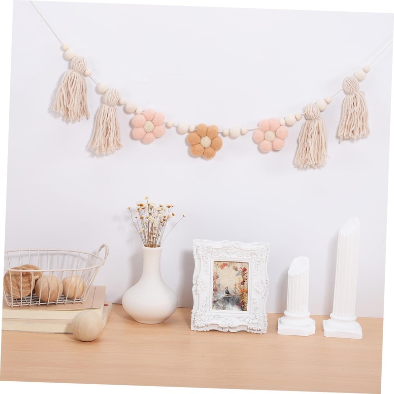GRIRIW Flower Nursery Decor Boho Tassel Garland Classroom Wall Decor
