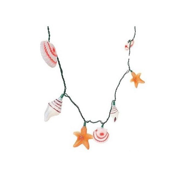 Seashell Beach Patio Light String - Surfer Tiki Decor! 8'