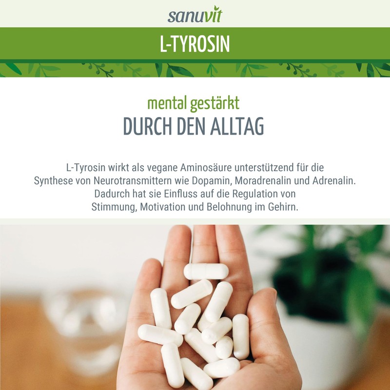 Sanuvit® - L-Tyrosine 800 mg per capsule, 180 capsules, high