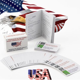 U.S Citizenship Flash Cards Combo Set 2025 - English/Spanish, Tarjetas para La Ciudadania 2025 De Las 100 Preguntas, Naturalization Study Guide with 100 US Civics Questions & Answers