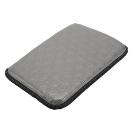 A ABSOPRO Car Armrest Cushion Pad Non-slip 11.81"x7.87" PU,Breathable Cotton and Linen Gray Center Console Lid