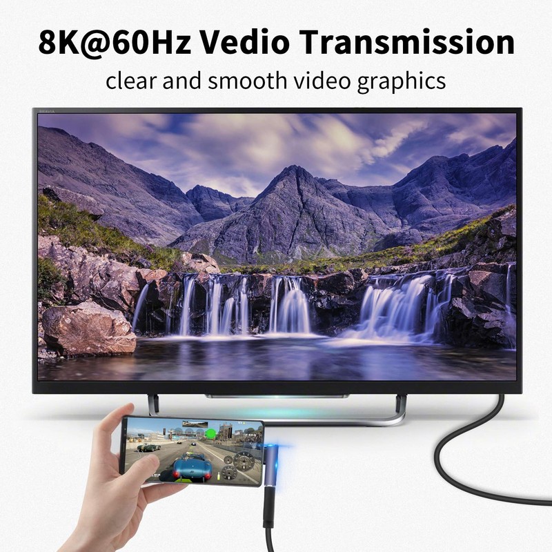 Poyiccot USB C Right Angle Adapter 40Gbps, 8K@60Hz, 100W, USB