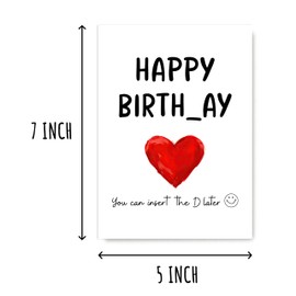 NDHGifts Happy Birthday You Can Insert The D Later - Beautiful Card For Friend - Funny Card - Blank Card - Birthday Card For Him - Card For Her - Lovely Card.