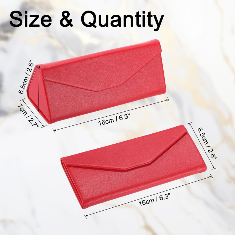 PATIKIL Foldable Glasses Case, Triangle Magnetic Sunglasses Organizer Case PU