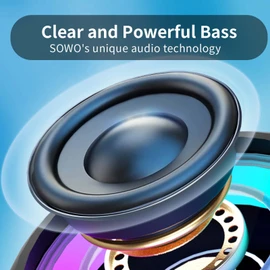 Portable Bluetooth Speaker Wireless - Small Shower Speaker Waterproof with Clip - Powerful Bass and Louder Volume - Colorful Lights and Lightweight with TWS Pairing - Black