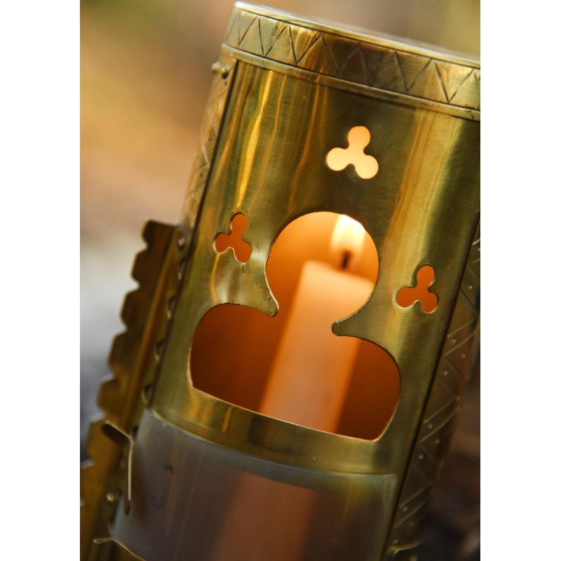Brass Lantern with Horn Door