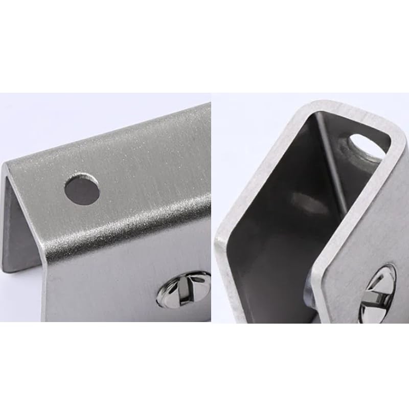 4Pcs Solid Glass Clamp,Square Glass Shelf Clamp Clip,Stainless Steel Clip