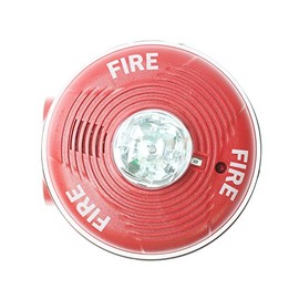 System Sensor PC2RK Ceiling-Mount Outdoor Horn Strobe W/Backbox, 12/24V, Red