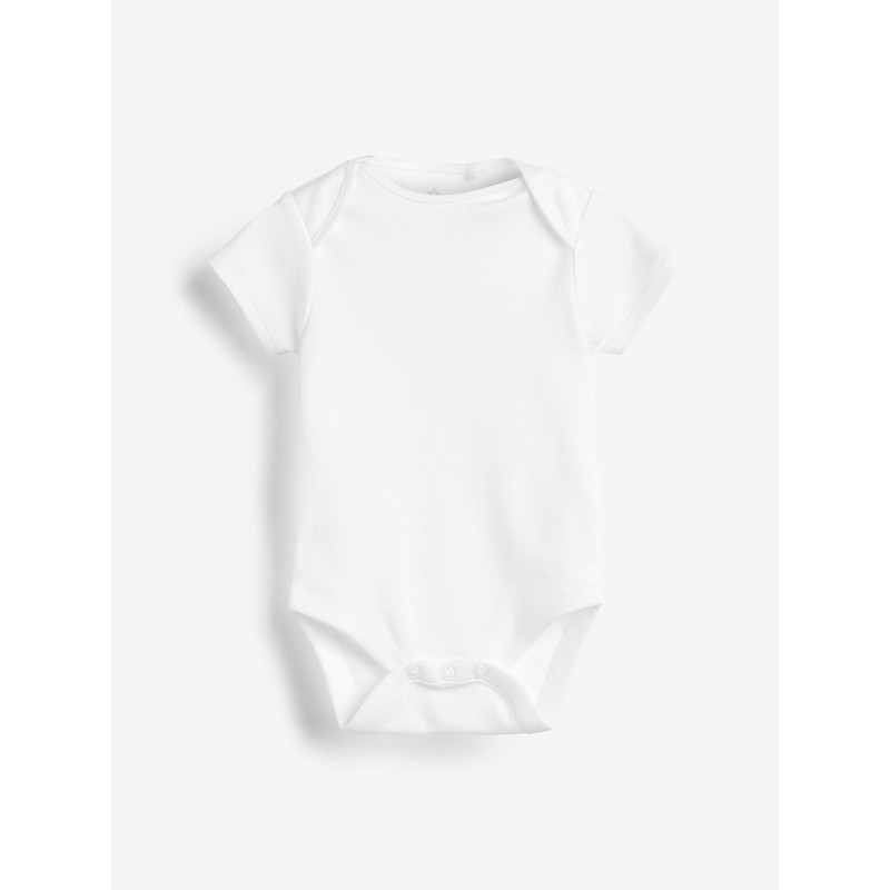 NEXT Organic Cotton Short Sleeve Bodysuits Pack of 5, Pink/white,