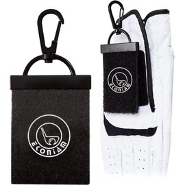 Golf Glove Key Hanger Hanger 2-Piece Set for Caddie Bag and Belt, Double-Sided Magic Tape, Fall Prevention, Metal, Durable Golf Accessory Glove Dryer, Drying for Men/Women, All Sizes Compatible [Made