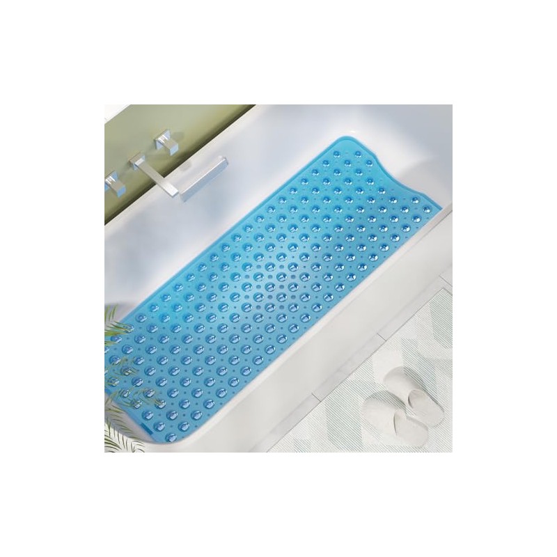 AmazerBath Non-Slip Shower Mat - 40 x 16 Inches Clear