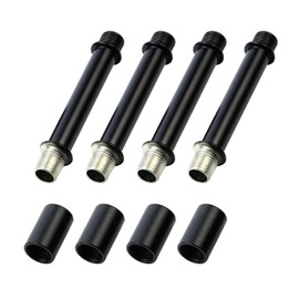 Mewutal Double End Straight Pipe Lamp Stem Kit Black Lamp Threaded Extension Rod Metal Lamp Parts Replacement for Table Lamp Ceiling Lamp Floor Lamp, with M10 Connector (4 Set, Length: 70mm/2.76")