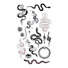 MapofBeauty 2 pcs Black Snake Prints Temporary Waterproof Tattoo Sticker