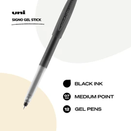 Uniball Signo Gelstick Gel Pen 12 Pack, 0.7mm Medium Black Pens, Gel Ink Pens | Office Supplies Sold by Uniball are Pens, Ballpoint Pen, Colored Pens, Gel Pens, Fine Point, Smooth Writing Pens