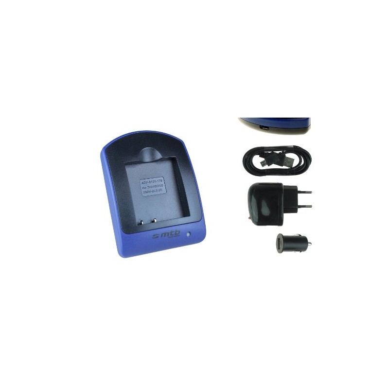 Charger (USB/Car Power) DMW-BLH7 for: Panasonic Lumix DC GX800/GF7/DMC-GM1, GM5/LX15