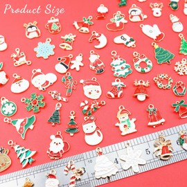 JIALEEY - 100 dijes de Navidad chapados en oro surtidos con dije de Navidad para collares, pulseras, bisutería, bolsa de manualidades, decoración de tela para el sudor, Zinc Esmalte, Esmalte