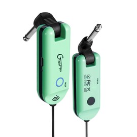 GTRS Wireless Guitar System UHF Guitar Transmitter Receiver Rechargeable for Electric Guitars Bass Electric Music Instruments (GREEN)