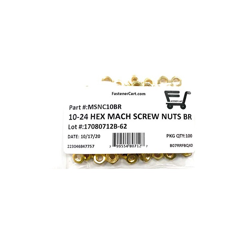 10-24 Hex Machine Screw Nuts Finished Hex Nuts (100 Pcs)