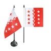 Desk/Table Flag Switzerland Canton Valais Flag – 12 x 12
