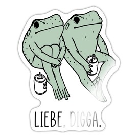 Spreadshirt Love Digga Saying For Friends Buddies Frog Sticker 10 x 10 cm Glossy White
