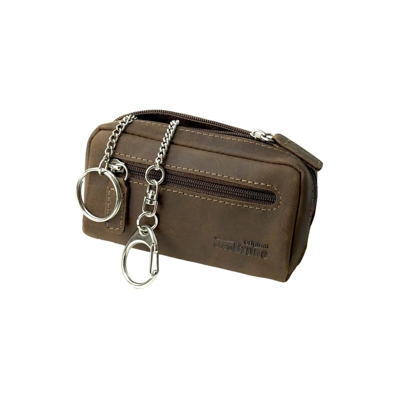343 Key Pouch, Vintage Natural Dark Brown