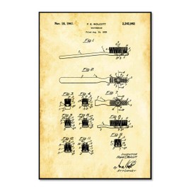 Epic Graffiti "Toothbrush Vintage Patent Framed High Gloss Acrylic Wall Art