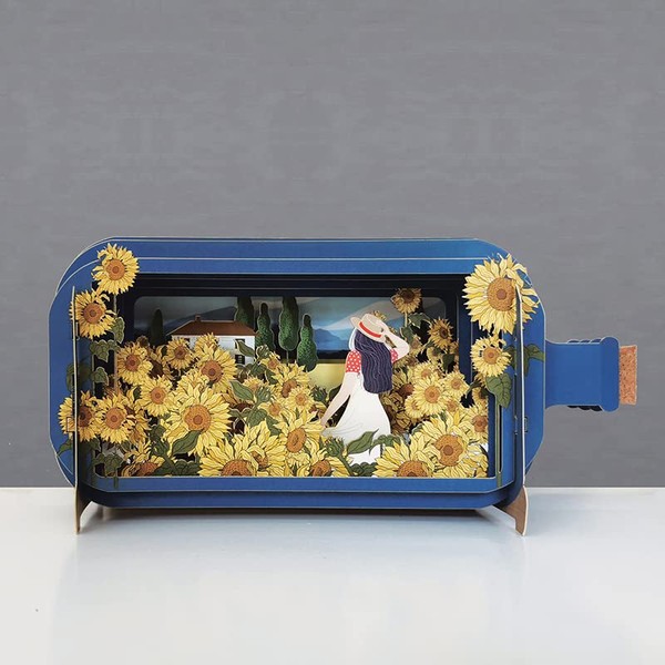 Message in a Bottle Greeting Cards - SUNNY SUNFLOWERS
