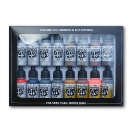 Vallejo Metallic Set Model Air Paint, 17ml, Multicolor, (Pack of 16)
