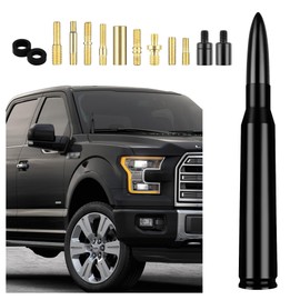 Car Bullet Antenna with Adapter & Washer,Car Accessories Exterior AM/FM Radio Antenna for Car Decorations and Signal Enhancement,Essential Truck Car Antenna Replacement (Black)