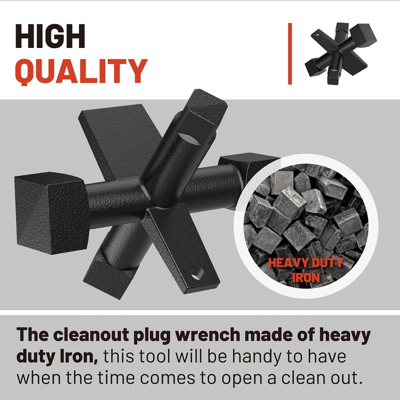 Ximoon 6 Way Cleanout Plug Wrench Replacement for Pasco J40042